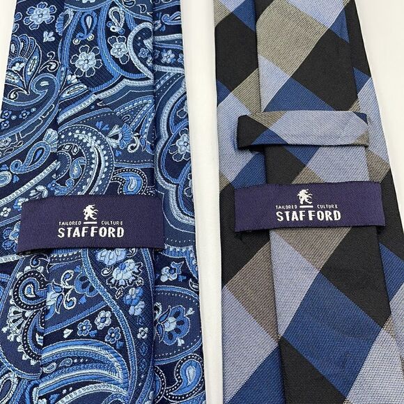 Bundle of two blue stafford neckties - Picture 5 of 6